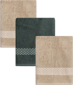 Πετσέτες Προσώπου (Σετ 3τμχ) Kentia Versus Manuel 360gsm Μπεζ