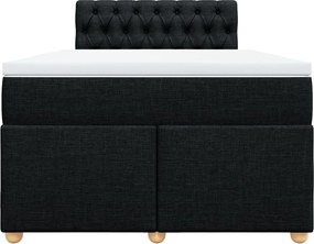 vidaXL Κρεβάτι Boxspring με Στρώμα Μαύρο 120x200 εκ. Υφασμάτινο