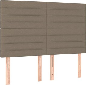 vidaXL Κρεβάτι Boxspring με Στρώμα Taupe 140x200 εκ. Υφασμάτινο