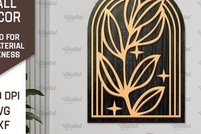 Σετ των 2 Intra απο ξύλο plywood 3mm-4mm πάχος Σχέδιο κοπής με λέιζερ διακόσμηση τοίχου Boho Δίασταση 30x20 cm INTRAFABR-103399155