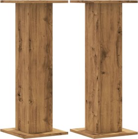 vidaXL Βάσεις Φυτών 2 τεμ. Αρτισιανή Δρυς 30x30x80 εκ. Επεξ. Ξύλο