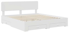 vidaXL Σκελετός Κρεβατιού Λευκό 200 x 200 cm Επεξεργασμένο ξύλο