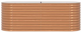 vidaXL Καφέ Υψηλό Κρεβάτι Κήπου - Όψη Ξύλου 240x80x81 εκ. Ατσάλι