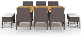 vidaXL Σετ Τραπεζαρίας Κήπου 11 τεμ. Καφέ
