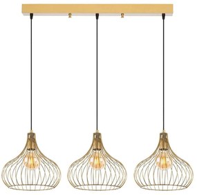 Φωτιστικό Οροφής - Ράγα Teldamla 942FLG1605 76x22x120cm 3xE27 40W Gold Opviq