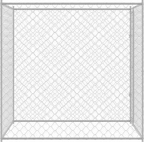 vidaXL Κλουβί σκύλου Ασημί 200 x 200 x 200 cm Επικαλυμμένος Χάλυβας