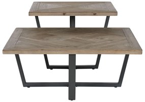 Τραπεζάκι Καφέ Home ESPRIT Μαύρο Φυσικό Μέταλλο ξύλο ελάτου 118 x 78 x 45 cm