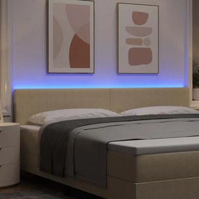 vidaXL LED κεφαλάρι Γκρι Πράσινο 200 cm Υφασμάτινο Κορντουρά