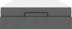 vidaXL Σκελετός κρεβατιού με στρώμα 2 pcs Σκούρο Γκρι ύφασμα