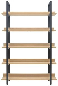 Βιβλιοθήκη Almond σε oak - μαύρη απόχρωση 120x29x185εκ 120x29x185 εκ.