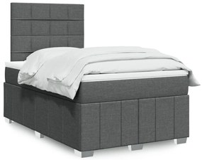 ΚΡΕΒΑΤΙ BOXSPRING ΜΕ ΣΤΡΩΜΑ ΣΚΟΥΡΟ ΓΚΡΙ 120X190 ΕΚ ΥΦΑΣΜΑΤΙΝΟ 3293908