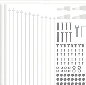 vidaXL Φράχτης Κήπου 3 pcs Λευκό 170 x 140 εκ
