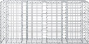 vidaXL Ανασηκωμένο κρεβάτι gabion Ασημί