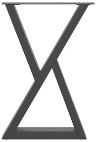vidaXL Πόδια Τραπεζαρίας 2 τεμ. Ανθρακί 50x(72-73,3) εκ. Ατσάλι