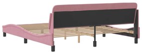 vidaXL Πλαίσιο Κρεβατιού με Κεφαλάρι Ροζ 180x200 εκ. Βελούδινο