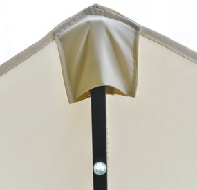 Outsunny Ομπρέλα Ηλίου Οβάλ Κρεμ Λευκό 440 x 256 cm