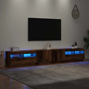 vidaXL Έπιπλο Τηλεόρασης LED Όψη Παλαιού Ξύλου 260x35x40 εκ.Επεξ. Ξύλο