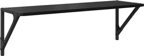 vidaXL Ράφια Τοίχου με ράφι 2 pcs Μαύρη Οξυά 80 x 25 x 25,5 cm