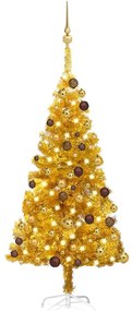 vidaXL Χριστουγεν Δέντρο Προφωτισμένο Τεχνητό Μπάλες Χρυσό 120εκ PET