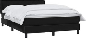 vidaXL Κρεβάτι Boxspring με Στρώμα Μαύρο 160x210 εκ. Βελούδινο