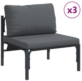 vidaXL Σετ Καναπέ Κήπου 6 pcs Ανθρακί Ατσάλι