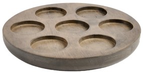 Decorative platter/Tray Eladro Wooden Plate T-Lights Halo D23 H422-00N3