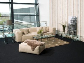 Σετ τραπεζιών περιοδικών Oakland 172, Ασημί, 37x55x115cm, Γυαλί, Γωνιακός