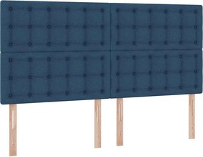 vidaXL Κρεβάτι Αποθήκης με στρώμα Μπλε 200 x 200 cm Τεχνητό Δέρμα