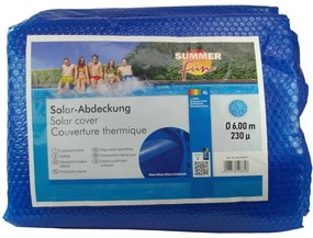 Summer Fun Κάλυμμα Πισίνας Καλοκαιρινό Ηλιακό Στρογγυλό Μπλε 600 εκ PE - Μπλε