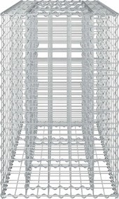 vidaXL Ανασηκωμένο κρεβάτι gabion Ασημί
