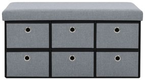 vidaXL Πάγκος Αποθήκευσης Ανοιχτό Γκρι 76x38x38 εκ. Συνθετικό Λινό