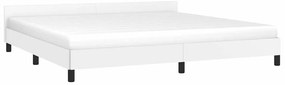 vidaXL Σκελετός Κρεβατιού με Κεφαλάρι Χωρίς Στρώμα Λευκό 200x200 εκ.