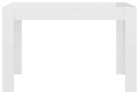vidaXL Τραπεζαρία Γυαλιστερό Λευκό 120 x 60 x 76 εκ. από Επεξ. Ξύλο