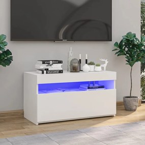 vidaXL Έπιπλο Τηλεόρασης με LED Λευκό 75 x 35 x 40 εκ.