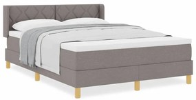 vidaXL Κρεβάτι με Ελατήρια με στρώμα Taupe 140 x 190 cm ύφασμα