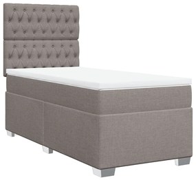 vidaXL Κρεβάτι Boxspring με Στρώμα Taupe 80x200 εκ. Υφασμάτινο