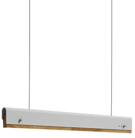Φωτιστικό οροφής Rafmole pakoworld Led λευκό μέταλλο-ξύλο 120x7.5εκ