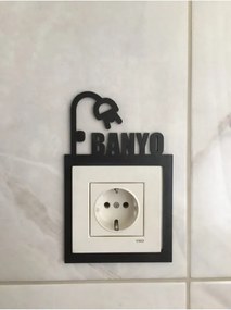 Ξύλινη σύγχρονη κορνίζα πρίζας μπάνιου Μαύρο