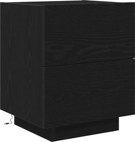 vidaXL Κομοδίνο Μαύρη Οξυά 45 x 40 x 55 εκ Επεξεργασμένο ξύλο