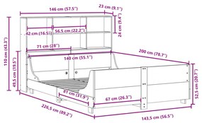 ΚΡΕΒΑΤΙ ΒΙΒΛΙΟΘΗΚΗ ΧΩΡΙΣ ΣΤΡΩΜΑ 140X200 ΕΚ ΜΑΣΙΦ ΠΕΥΚΟ 3323806