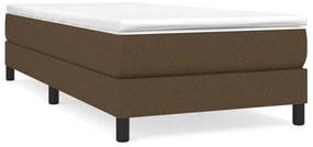vidaXL Κρεβάτι Boxspring με Στρώμα Σκούρο Καφέ 100x200 εκ. Υφασμάτινο
