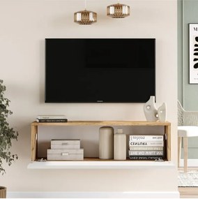 Stewehome Έπιπλο τηλεόρασης με ντουλάπι από πεύκο 100x32x29 cm