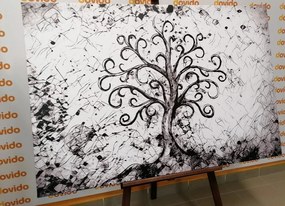 Εικόνα σύμβολο του δέντρου της ζωής σε ασπρόμαυρο σχέδιο - 60x40