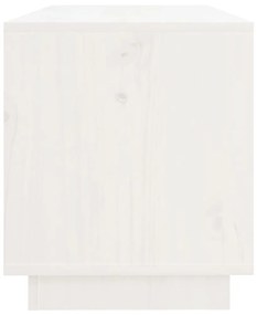 Έπιπλο Τηλεόρασης Λευκό 74 x 34 x 40 εκ. από Μασίφ Ξύλο Πεύκου - Λευκό