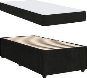 vidaXL Σκελετός Κρεβατιού με στρώμα Μαύρο 90 x 190 cm ύφασμα