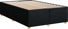 vidaXL Κρεβάτι box spring με στρώμα Μαύρο 120 x 190 cm Ύφασμα