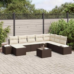 vidaXL Σετ Καναπέ Κήπου 9 pcs 319 x 209 x 85 εκ. Πολυ ράταν