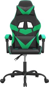 vidaXL Καρέκλα Gaming Μαύρο/πράσινο από Συνθετικό Δέρμα