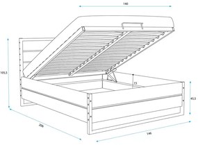 Κρεβάτι με Αποθηκευτικό χώρο Mateo Natural  140×200cm