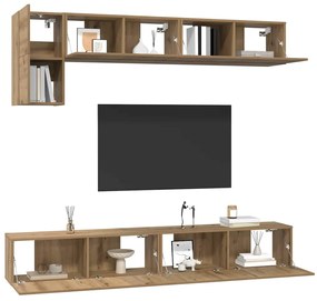 vidaXL Σετ επίπλου τηλεόρασης 5 pcs artisan δρυς 100 x 30 x 30 cm